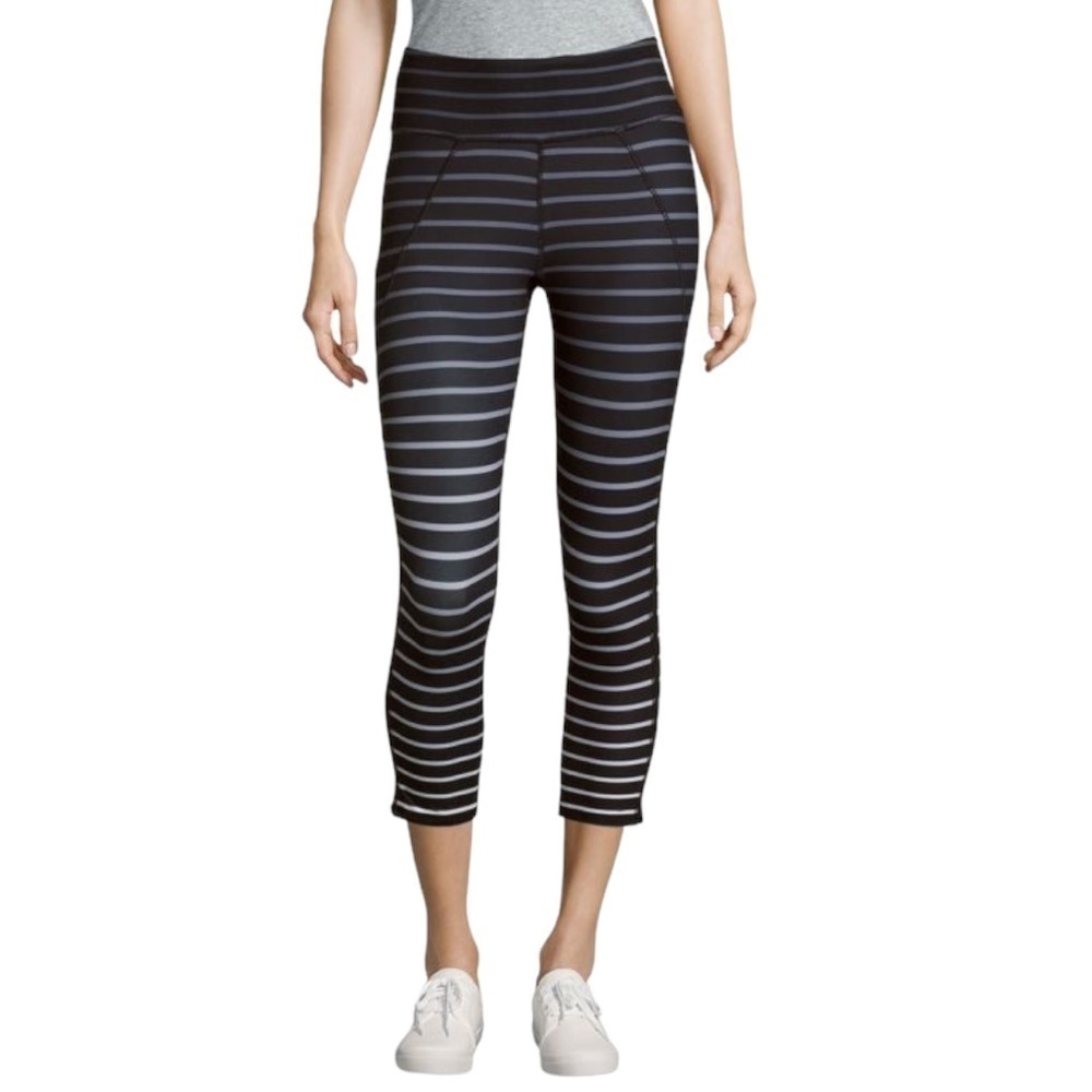 Betsey Johnson Stripe Cropped Leggings Size M